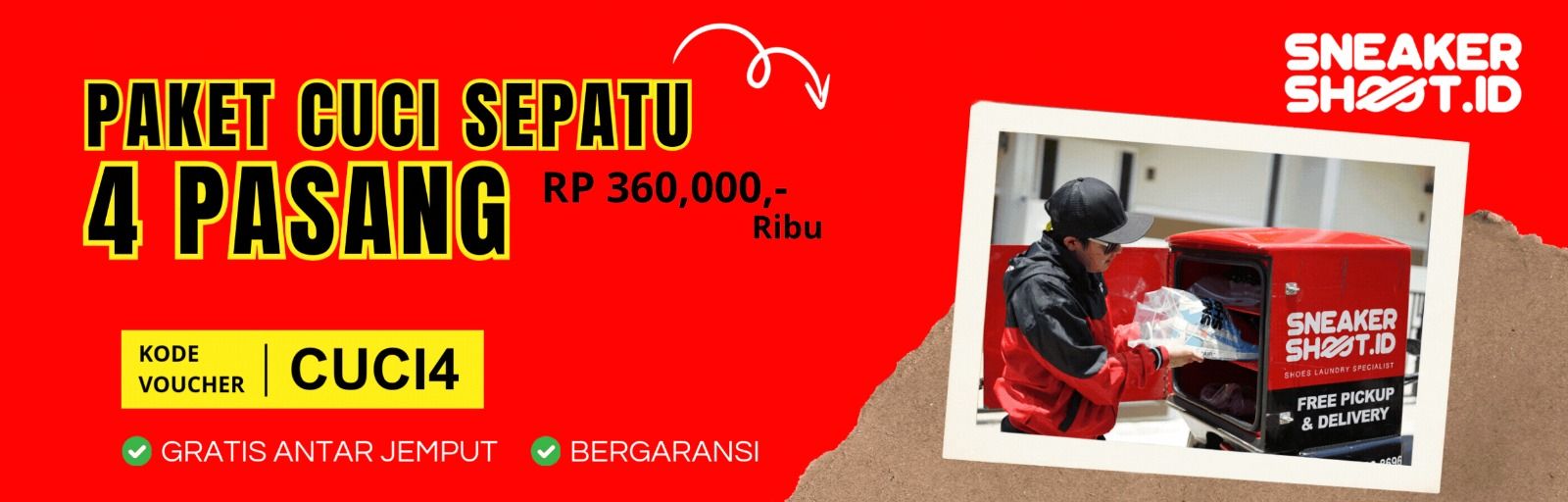 Paket Cuci Sepatu 4 Pasang di sneakershoot.id