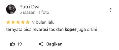 Testimoni Pelanggan Perbaiki Koper di Home Steril