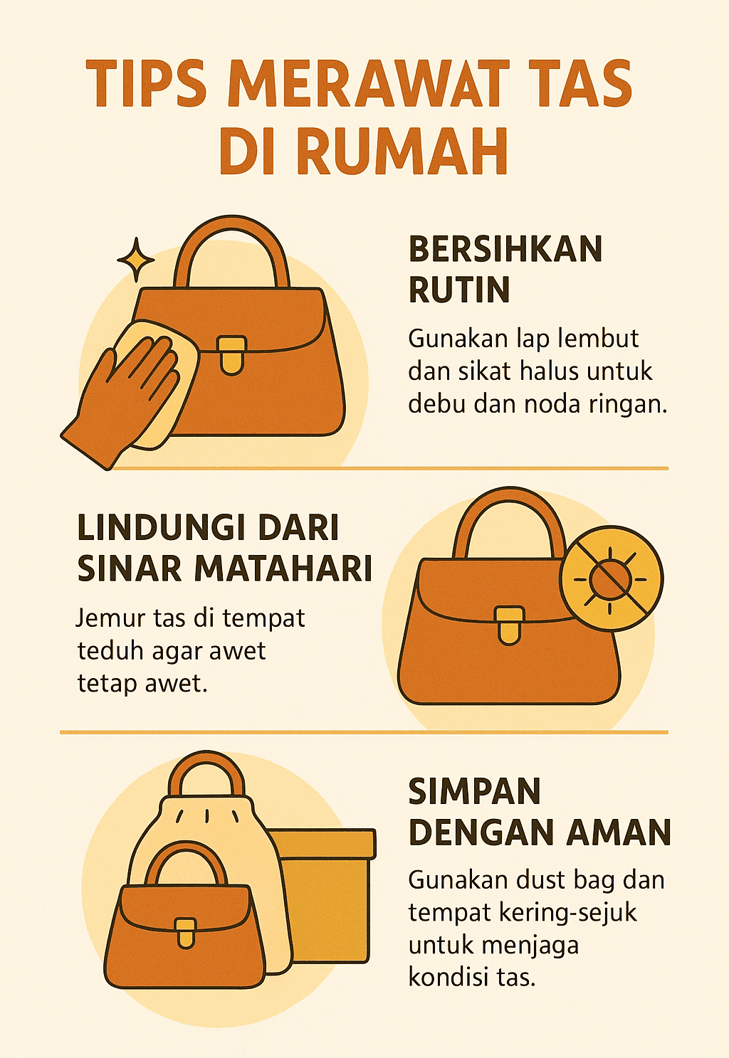Infografik: Tips Merawat Tas di Rumah