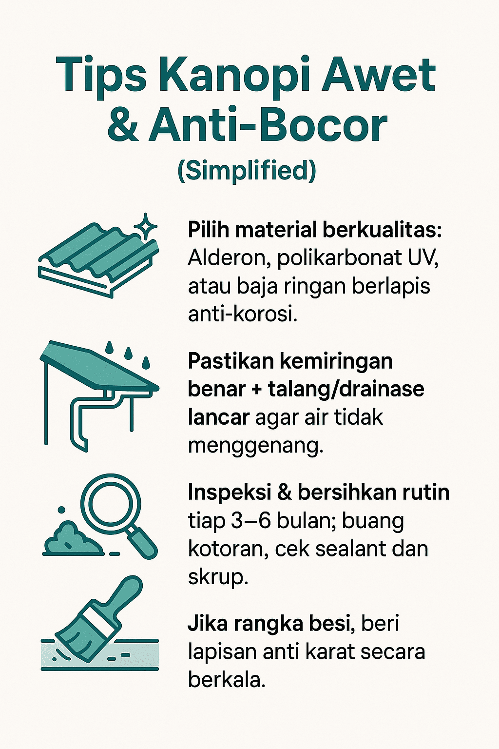 Tips Agar Kanopi Awet Anti-Bocor