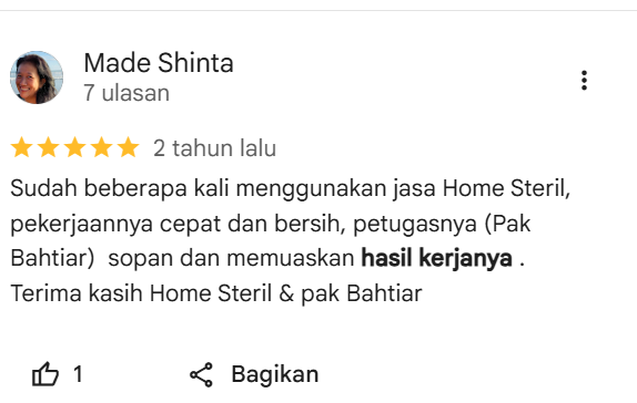 Testimoni Pelanggan Home Steril