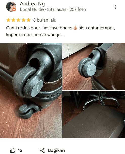 Rating Pengguna Jasa Reparasi Koper