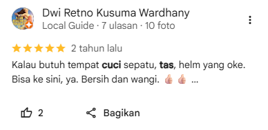 Review Jasa Cuci Tas Sneakershoot dari Google Maps