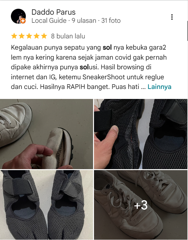 Ulasan Pelanggan Service Sepatu di Sneakershoot
