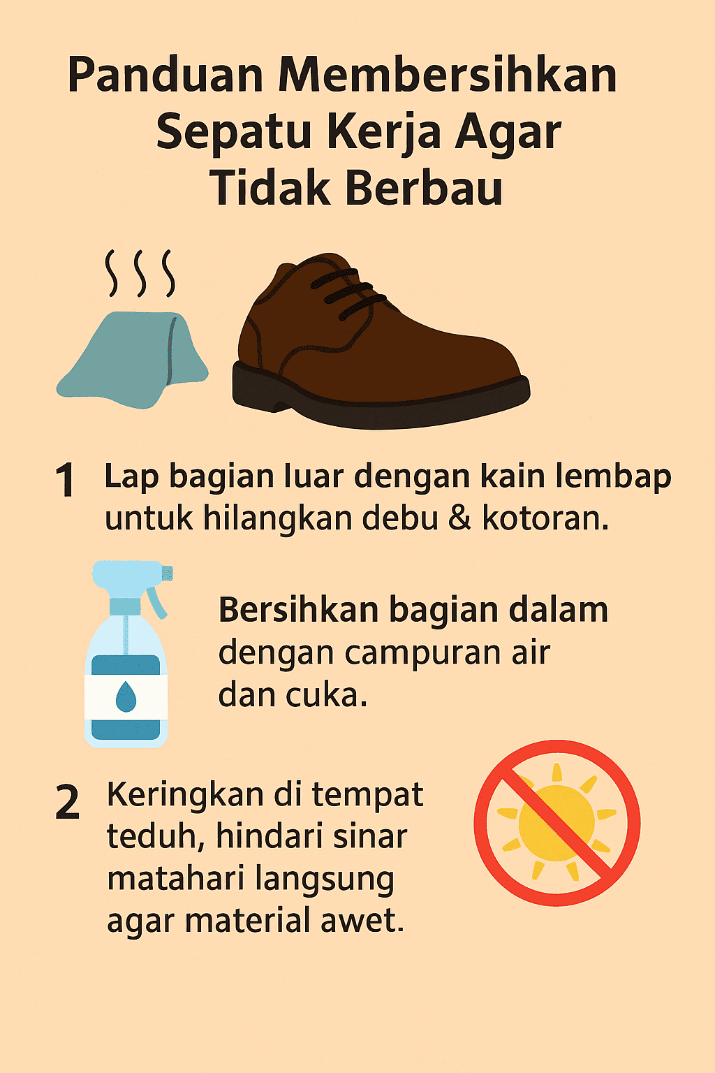 Panduan Membersihkan Sepatu Kerja Agar Tidak Berbau