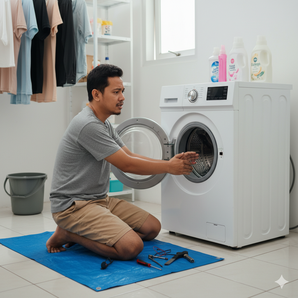 Apa yang harus dilakukan jika mesin cuci tidak mau berputar?