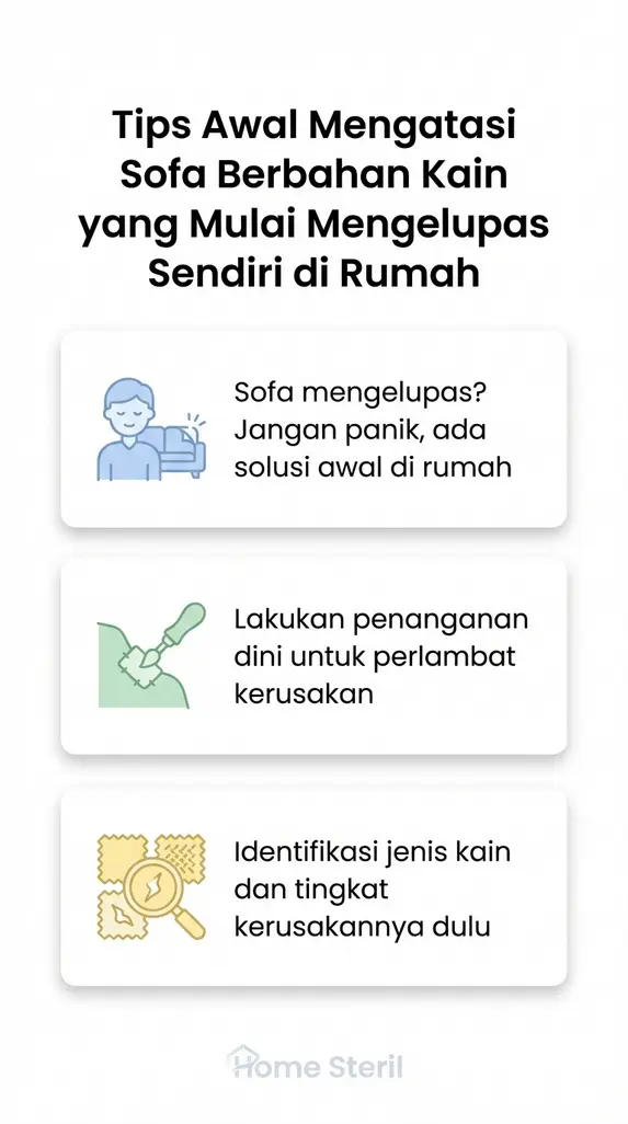 Tips Awal Mengatasi Sofa Berbahan Kain yang Mulai Mengelupas Sendiri di Rumah