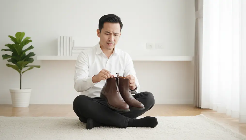 Jasa Ganti Resleting Sepatu Boots yang Macet/Rusak