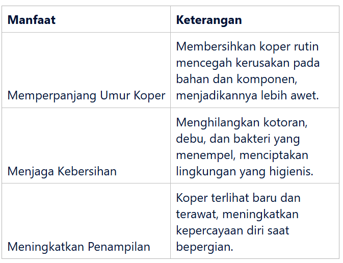 Manfaat Membersihkan Koper Secara Berkala