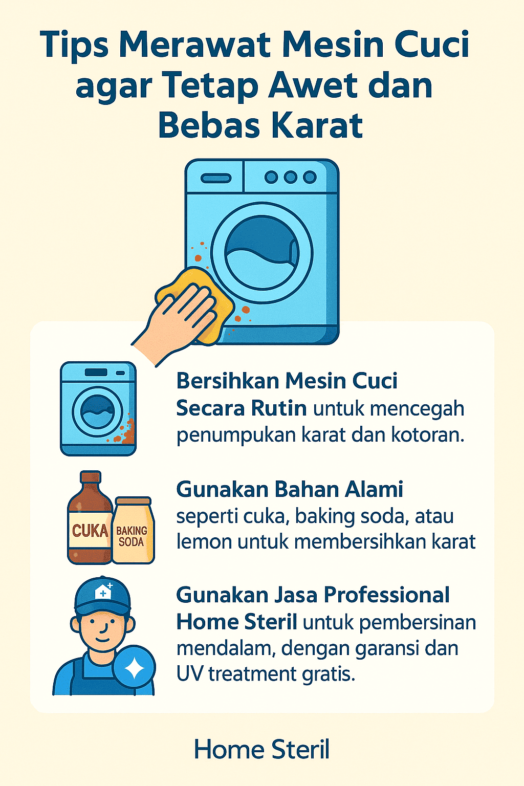Infografik: Tips Mencegah Karat Mesin Cuci agar Tetap Awet dan Bebas Karat