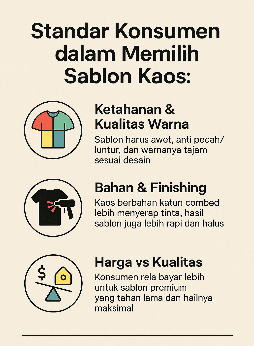 Infografik: Standar Konsumen dalam Memilih Sablon Kaos