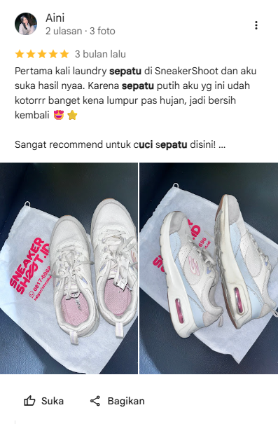 Review Pelanggan Cuci Sepatu di Sneakershoot.id