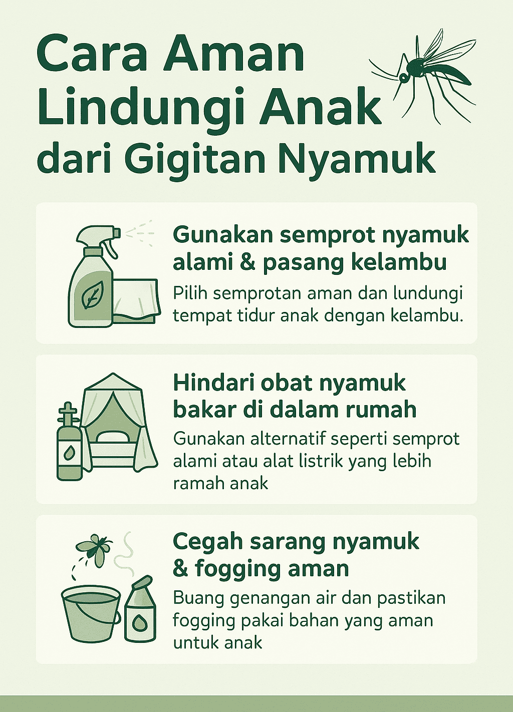 Infografik: Cara Aman Lindungi Anak dari Gigitan Nyamuk