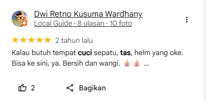 Ulasan Pelanggan Laundry Tas di Sneakershoot (Rating Terbaik)