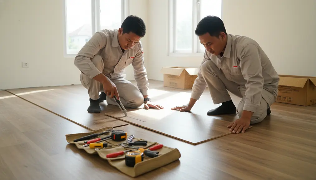 Proses Pemasangan Lantai Vinyl oleh Jasa Berpengalaman