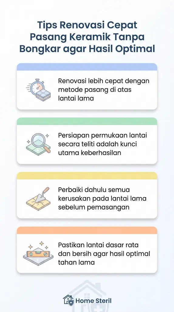 Tips Renovasi Cepat Pasang Keramik Tanpa Bongkar agar Hasil Optimal