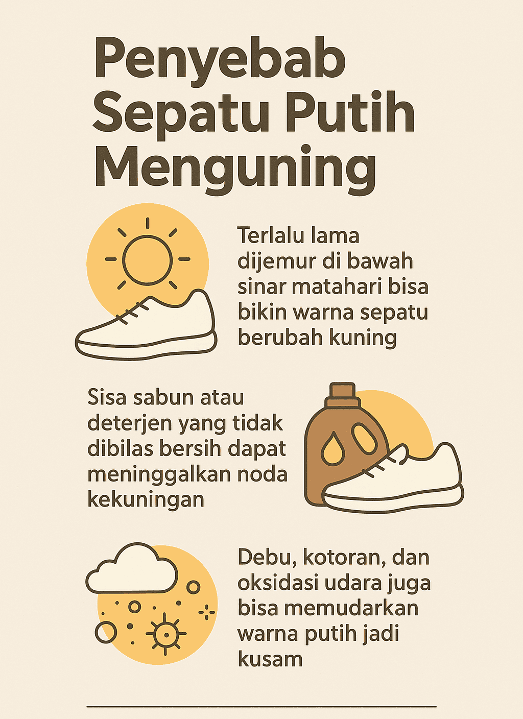 Infografik: Penyebab Sepatu Putih Menguning