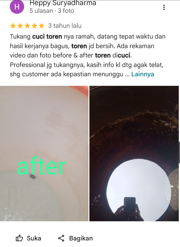 Apa Kata Pelanggan Setelah Toren Mereka Dikuras