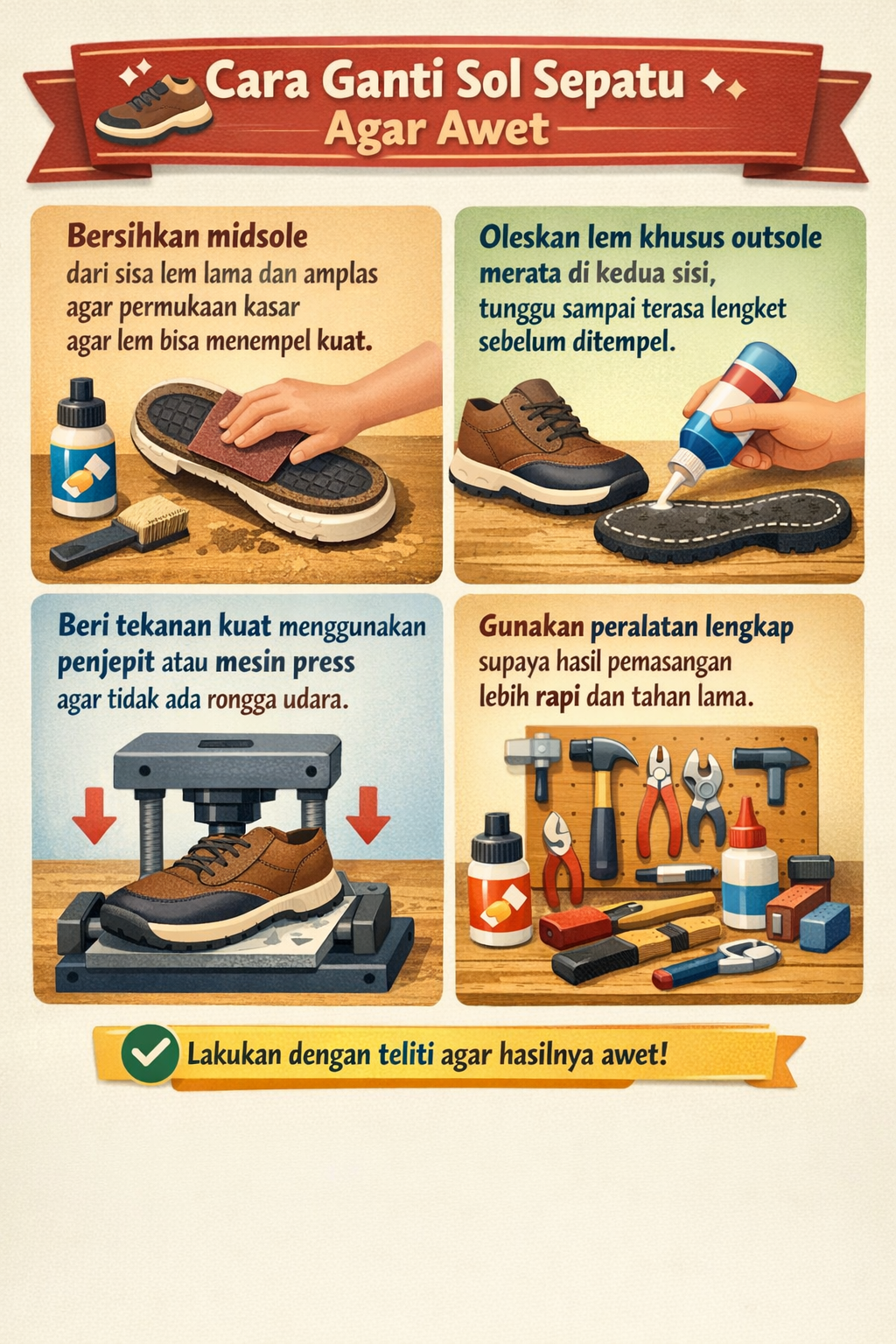 Cara Ganti Sol Sepatu Agar Awet