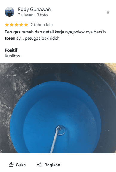 Rating Pelanggan Cuci Tandon Air di Home Steril