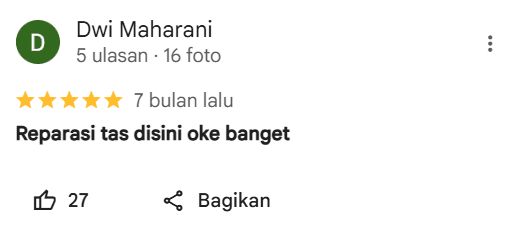 Rating Terkait Jasa Reparasi Tas