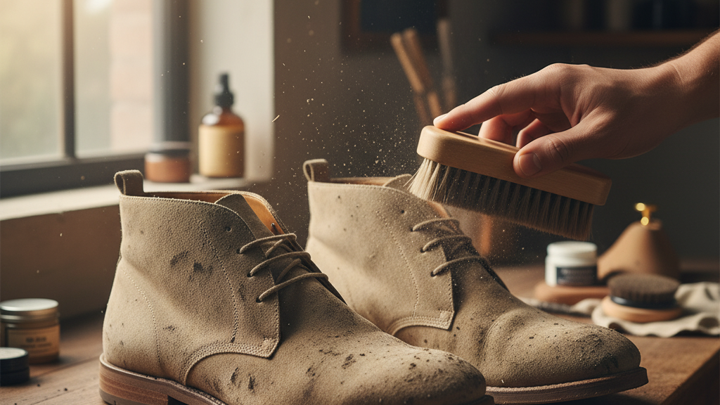 Mencuci Sepatu Bahan Suede dan Nubuck
