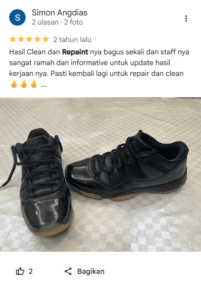 Rating Pelanggan Repaint Sepatu di SneakerShoot
