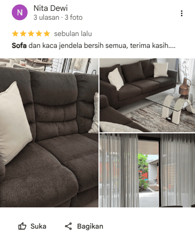 Review Pelanggan Cuci Sofa di Home Steril