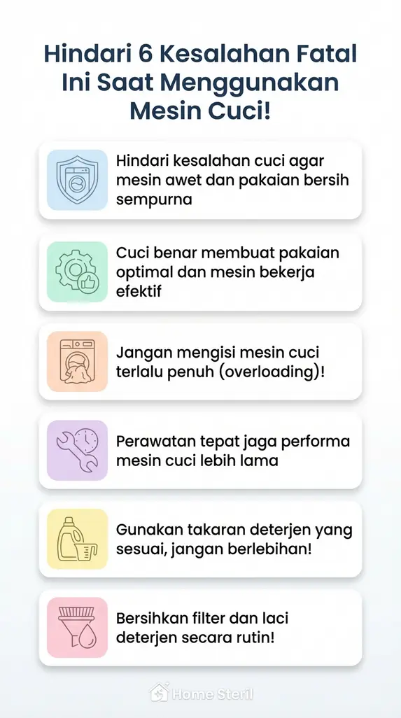 Hindari 6 Kesalahan Fatal Ini Saat Menggunakan Mesin Cuci!
