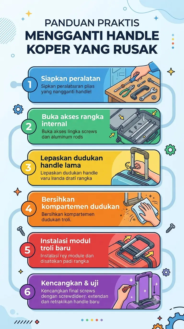 Infografik : Panduan Praktis Mengganti Handle Koper yang Rusak