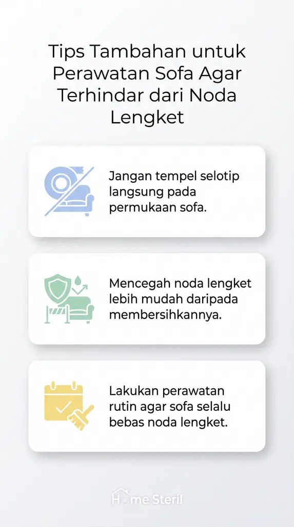 Tips Tambahan untuk Perawatan Sofa Agar Terhindar dari Noda Lengket