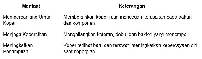 Manfaat Membersihkan Koper Secara Berkala