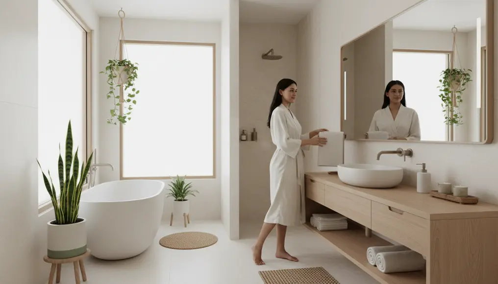 Mengenal Konsep Kamar Mandi Japandi yang Sedang Populer (Simpel & Hangat)