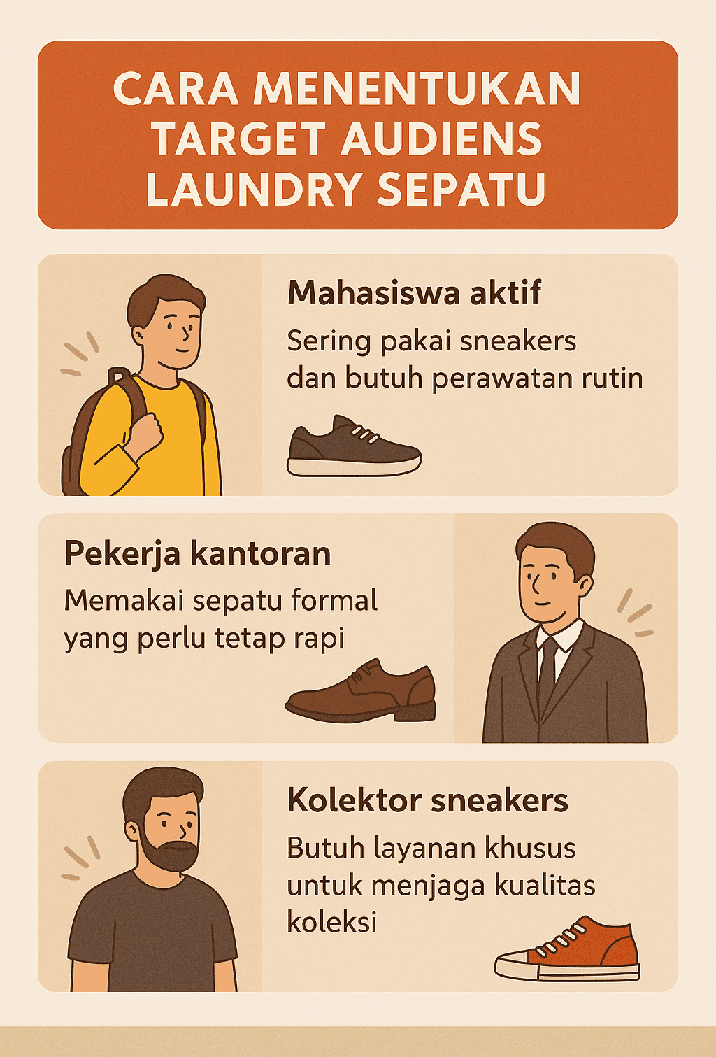 Infografik: Cara Menentukan Target Audiens Laundry Sepatu