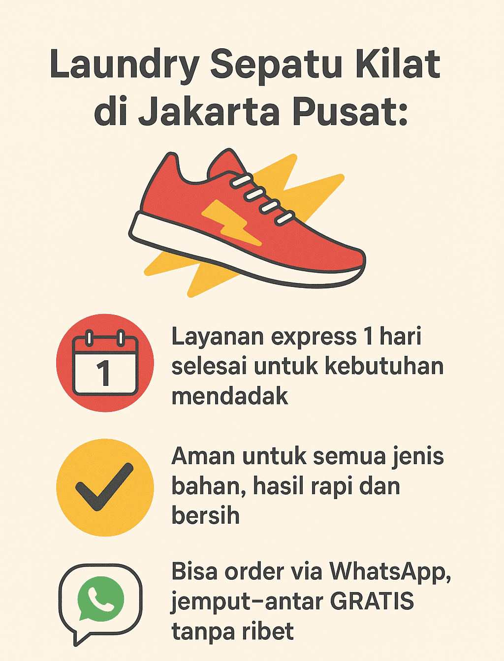 Infografik: Laundry Sepatu Kilat di Jakarta Pusat