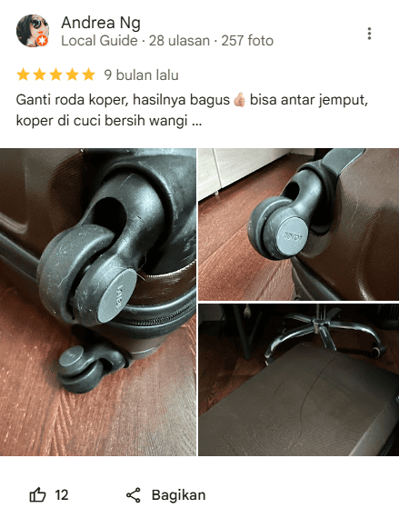 Rating Pelanggan Jasa Reparasi Koper