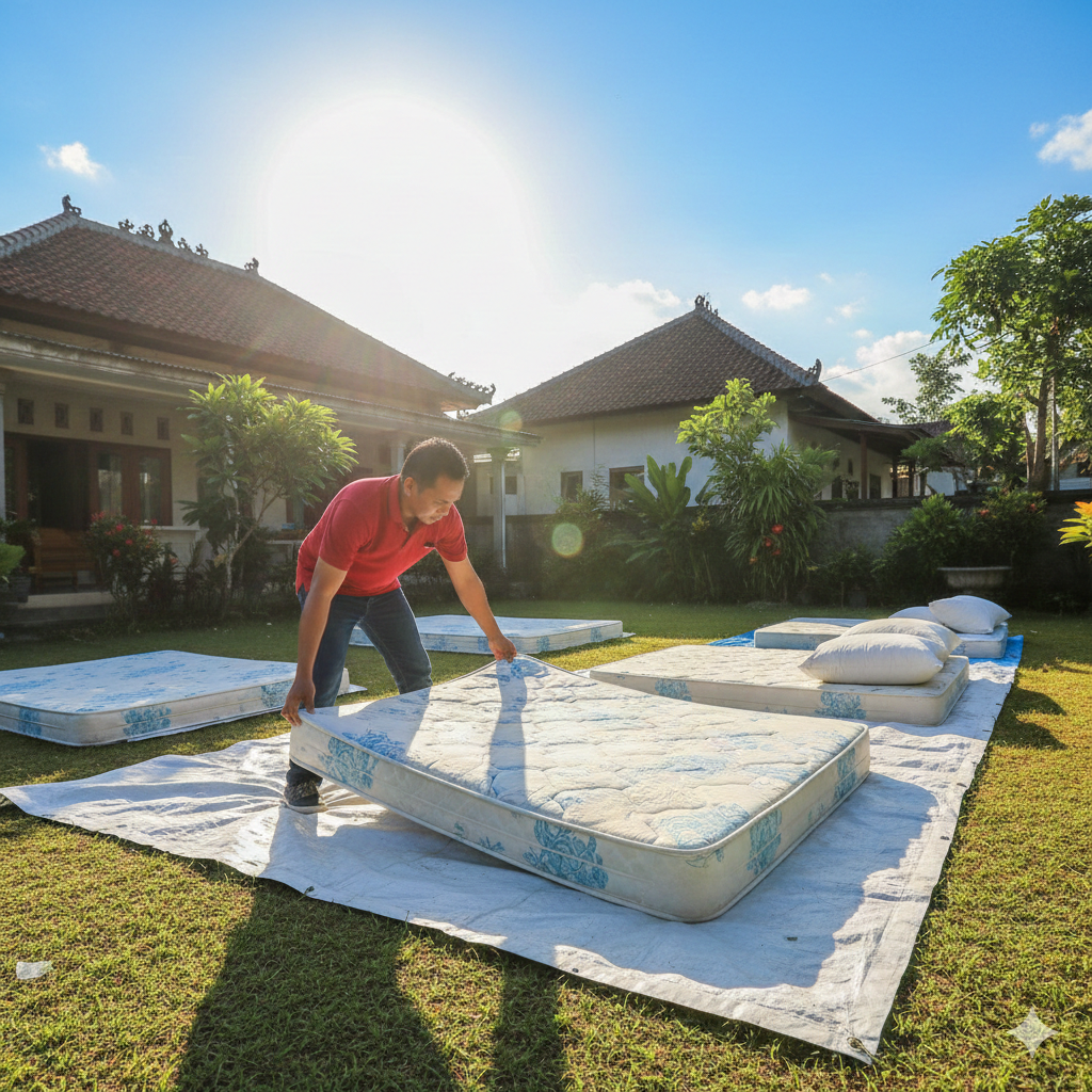 Jemur Kasur di Bawah Sinar Matahari