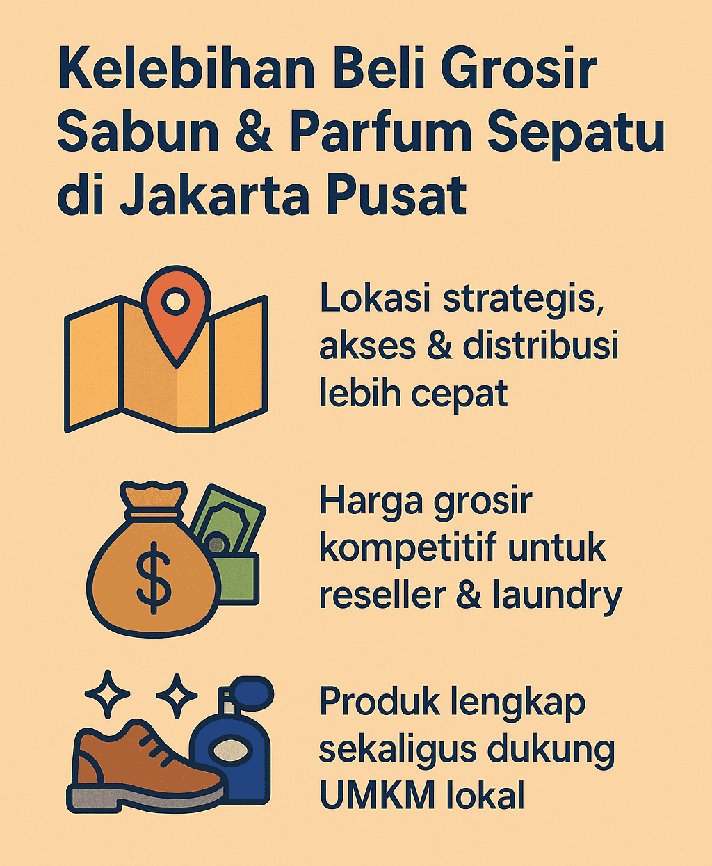 Infografik: Kelebihan Beli Grosir Sabun dan Parfum Sepatu di Jakarta Pusat