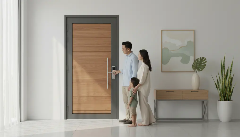 Pintu Besi Minimalis Kombinasi Kayu: Desain Mewah dan Tingkat Keamanan Tinggi