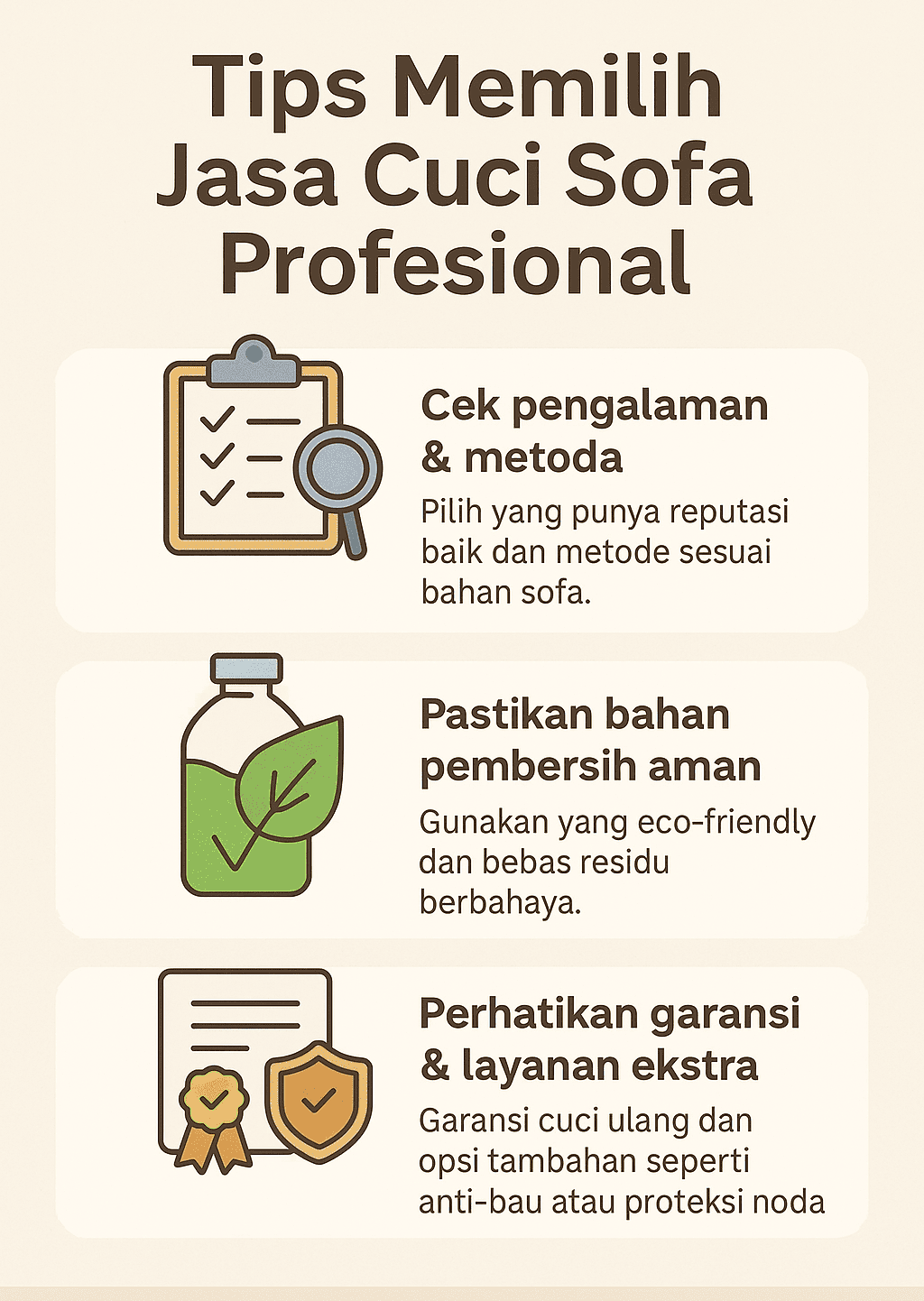 Infografik: Tips Memilih Jasa Cuci Sofa Profesional