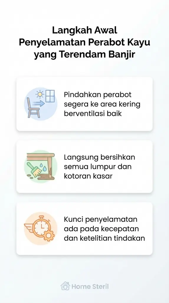 Langkah Awal Penyelamatan Perabot Kayu yang Terendam Banjir