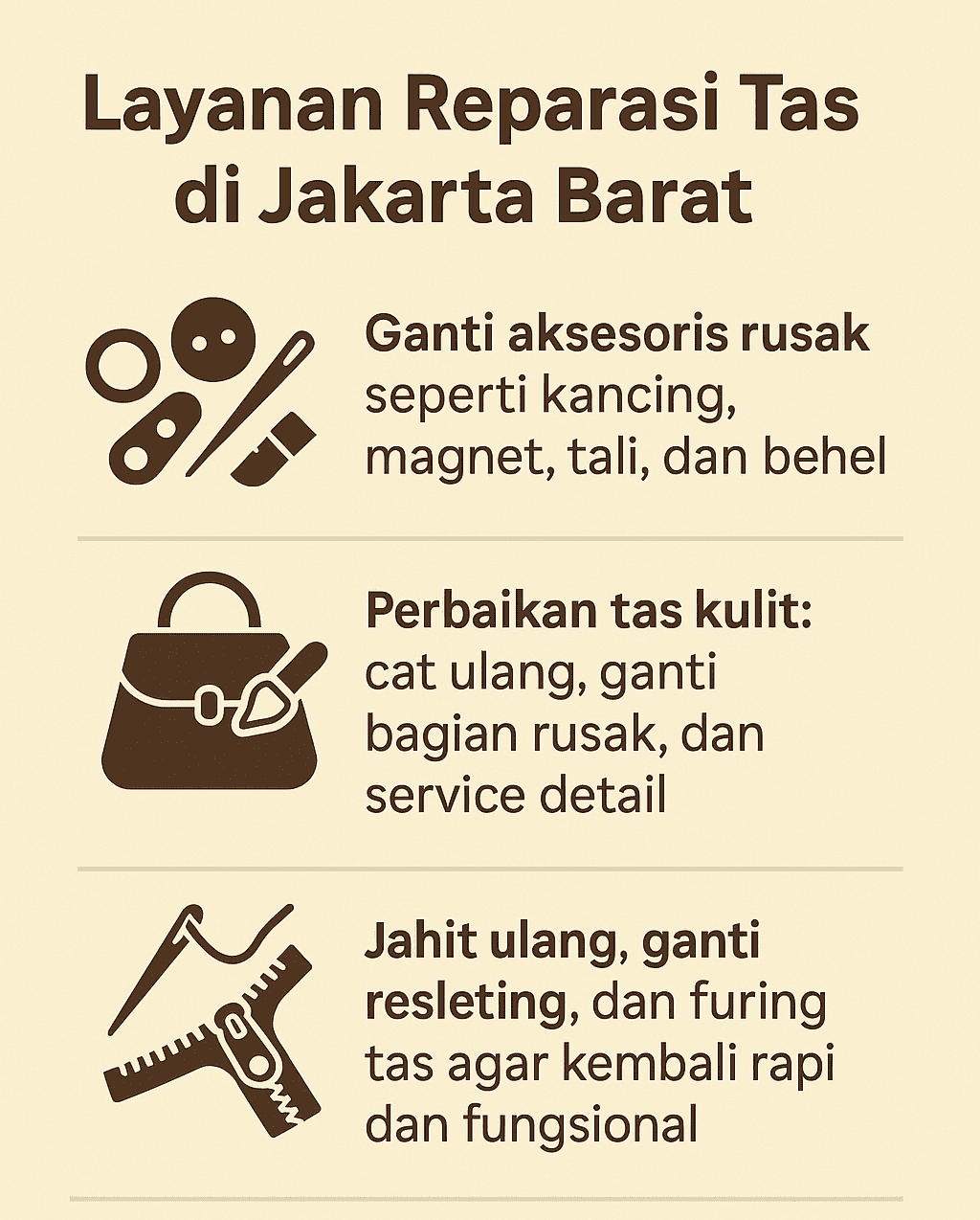 Infografik: Layanan Reparasi Tas di Jakarta Barat
