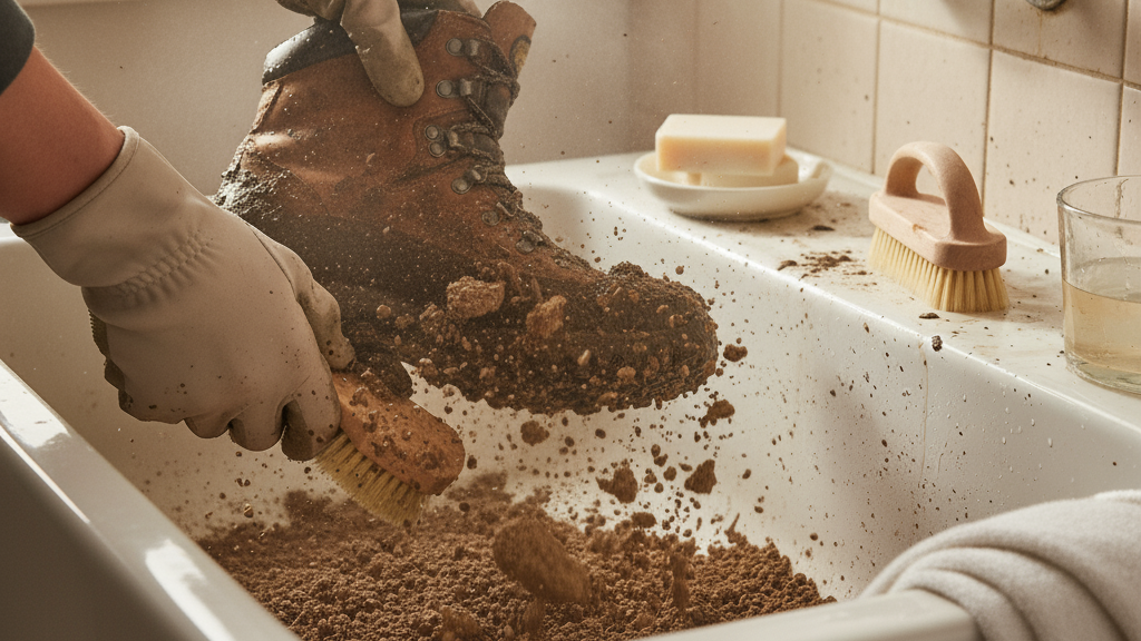 Pembersihan Awal: Mengatasi Kotoran dan Debu yang Melekat Pada Sepatu Gunung