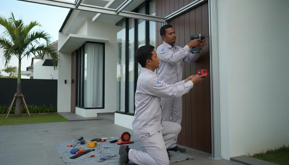 Proses Pemasangan Kanopi Bersama Vendor Kanopi Rumah Minimalis Area Tangerang Profesional