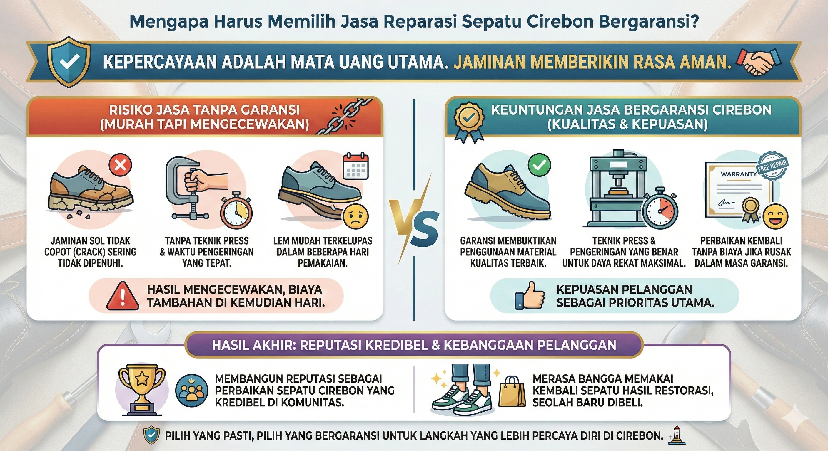 Mengapa Harus Memilih Jasa Reparasi sepatu Cirebon Bergaransi?