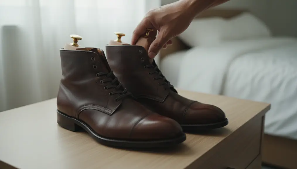 4. Manfaatkan Pengganjal Bentuk Sepatu (Shoe Tree) atau Kertas Bersih