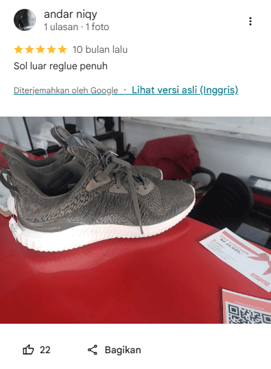 Testimoni Pelanggan Perbaiki Sole Sepatu di Sneakershoot.id