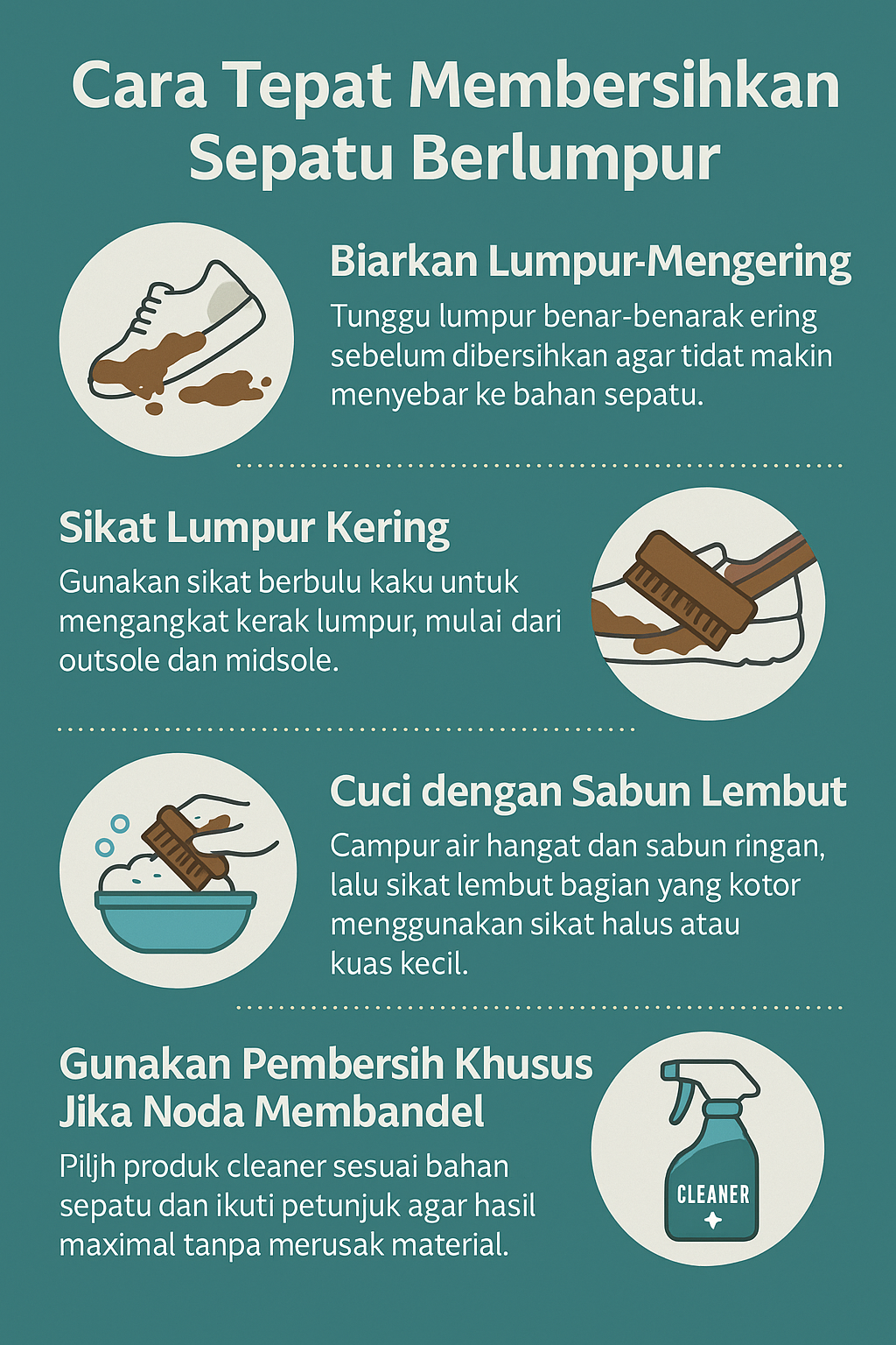 Cara Tepat Membersihkan Sepatu Berlumpur