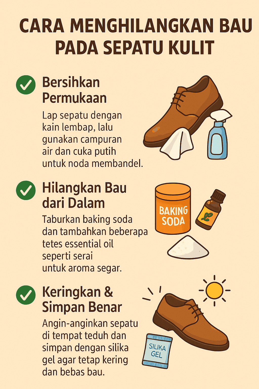 Cara Menghilangkan Bau pada Sepatu Kulit