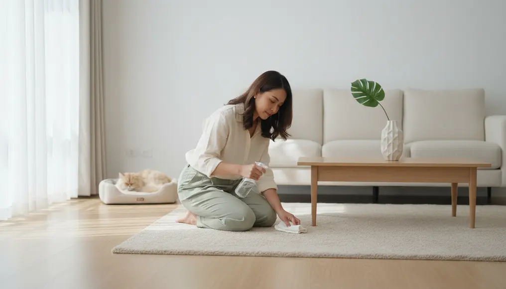 Menghilangkan Bau Pesing & Urine Hewan pada Karpet Secara Tuntas